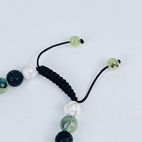 Браслет регулируемый "Стихия Воздух" из Пренита, Говлита и Лавы, Артикул: 114754 - изображение товара №3