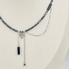 Чокер из Гематита и Агата, Артикул: 118142 - изображение товара №2