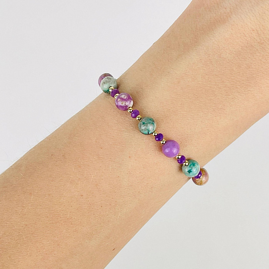 Браслет регулируемый из Фосфосидерита и Варисцита, Артикул: 117208 - изображение товара №2