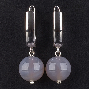 Серьги из серого Агата (Бразилия), Артикул: 079007 - изображение товара №1