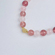 Браслет из Клубничного и Розового кварца со вставкой сердце