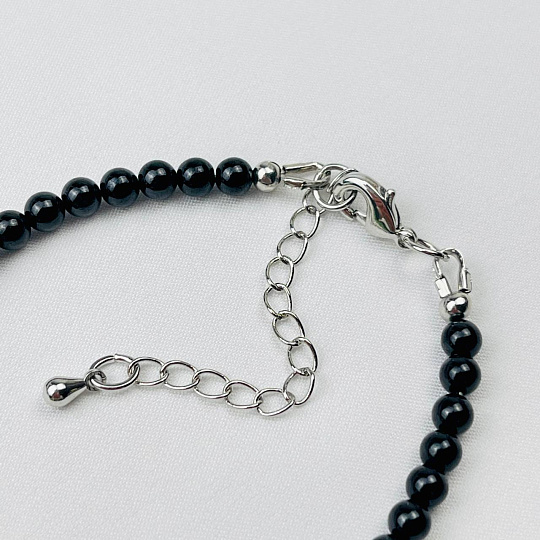 Браслет из черного Агата и Нефрита, Артикул: 107986 - изображение товара №4