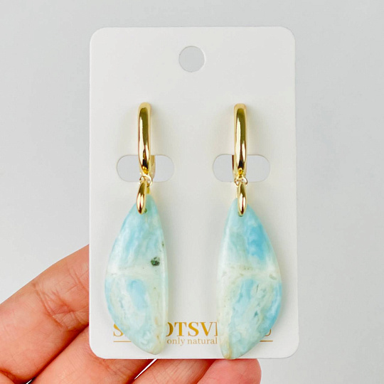 Серьги из карибского Кальцита, Артикул: 118314 - изображение товара №1