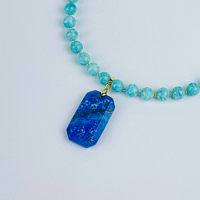 Колье из Амазонита и Лазурита, Артикул: 117830 - изображение товара №2