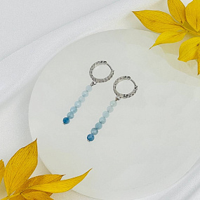 Серьги из Аквамарина, Артикул: 118404 - изображение товара №2