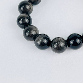 Браслет из серебристого Обсидиана, Артикул: 074304 - изображение товара №3