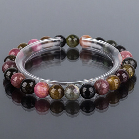Браслет из Турмалина микс, Артикул: 077967 - изображение товара №1