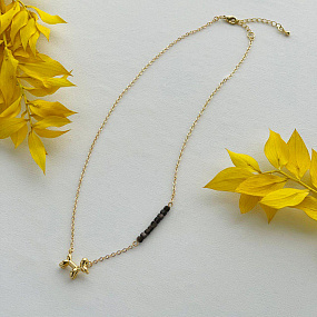 Колье на цепочке с Обсидианом, Артикул: 100237 - изображение товара №1