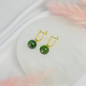Серьги из Хромдиопсида, Артикул: 118490 - изображение товара №2