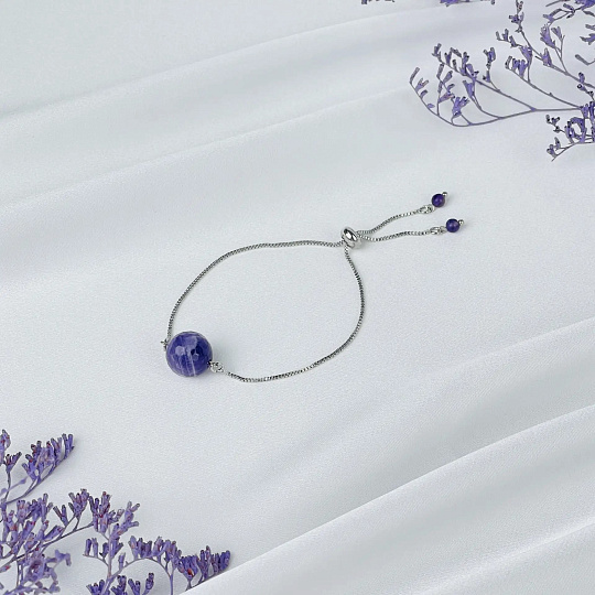 Браслет регулируемый с Аметистом, Артикул: 118685 - изображение товара №1