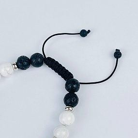 Браслет регулируемый из Лавы, Говлити и Содалита, Артикул: 117380 - изображение товара №4