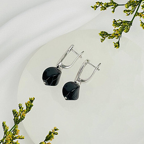 Серьги из полосатого Агата, Артикул: 116846 - изображение товара №2