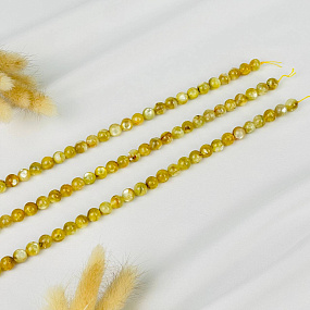 Бусины для украшений из Мусковита (Лепидолит желтый) (46 бусин), Артикул: 116793 - изображение товара №3