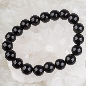 Браслет из черного Обсидиана, Артикул: 092244 - изображение товара №1