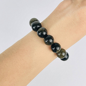 Браслет из золотистого Обсидиана, Артикул: 072955 - изображение товара №1