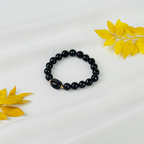 Браслет из черного Агата и Раухтопаза, Артикул: 116873 - изображение товара №2
