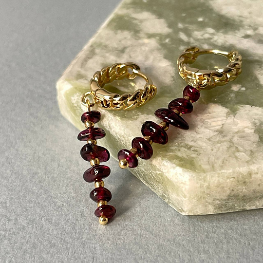 Серьги из Граната, Артикул: 098523 - изображение товара №2