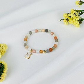 Браслет из Лунного камня микс с подвеской