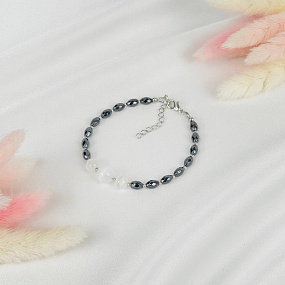 Браслет из Селенита и Гематита, Артикул: 118240 - изображение товара №2