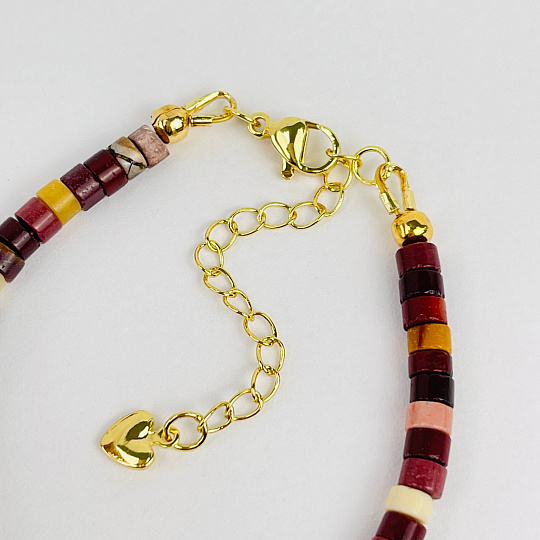 Браслет из Яшмы (Мукаит) и Агата, Артикул: 116983 - изображение товара №4