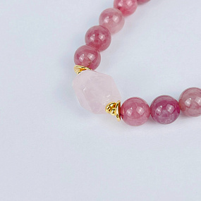 Браслет из мадагаскарского Розового кварца, Артикул: 070542 - изображение товара №3