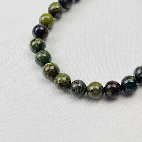 Браслет из зеленой Яшмы (Кровь дракона), Артикул: 108290 - изображение товара №2