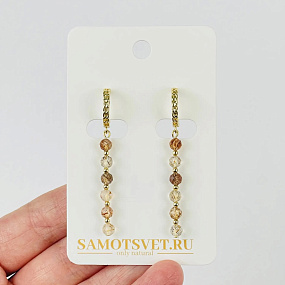 Серьги длинные из Рутилового кварца (Волосатик)