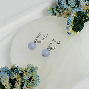 Серьги из Голубого агата, Артикул: 118575 - изображение товара №2