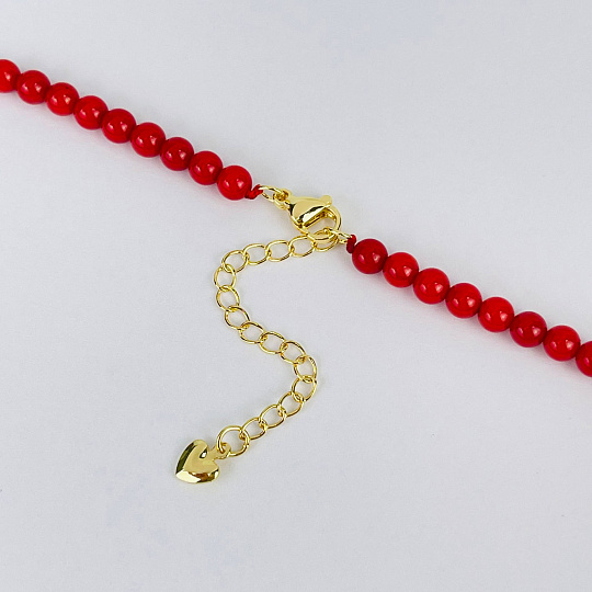 Колье из Коралла и Жемчуга, Артикул: 117398 - изображение товара №3