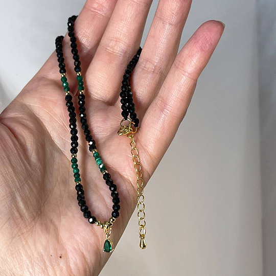 Бусы из Шпинели и Малахита , Артикул: 097196 - изображение товара №4