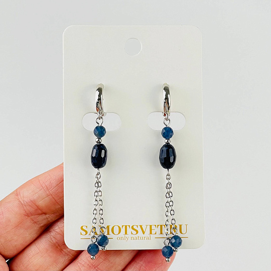 Серьги из Сапфира (Корунд), Артикул: 117708 - изображение товара №1