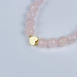 Браслет из Розового кварца со вставкой сердце