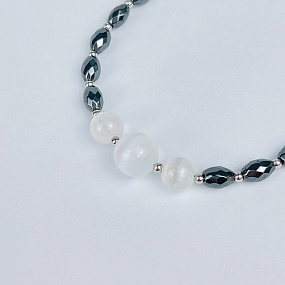 Браслет из Селенита и Гематита, Артикул: 118240 - изображение товара №3