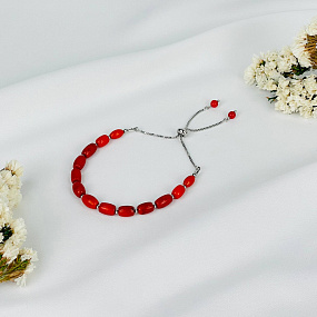 Браслет регулируемый на увеличение из Коралла, Артикул: 117637 - изображение товара №1