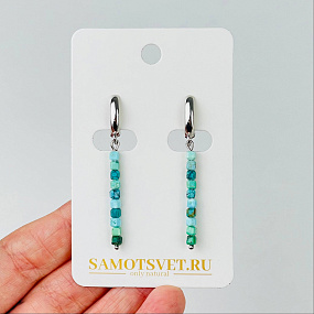 Серьги длинные из Бирюзы, Артикул: 116854 - изображение товара №1