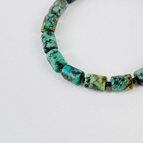 Браслет из Хризоколлы и Обсидиана, Артикул: 116887 - изображение товара №3