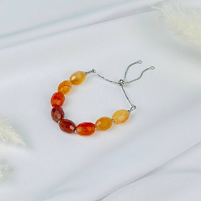 Браслет регулируемый с Сердоликом (градиент), Артикул: 117911 - изображение товара №1