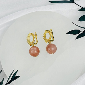 Серьги из Лунного камня, Артикул: 118330 - изображение товара №2