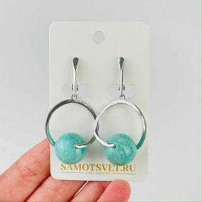 Серьги из Амазонита, Артикул: 117613 - изображение товара №1