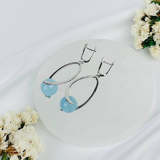 Серьги из Аквамарина, Артикул: 118395 - изображение товара №2