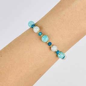 Браслет (Вишудха) регулируемый из Аквамарина, Апатита и Амазонита, Артикул: 117980 - изображение товара №2