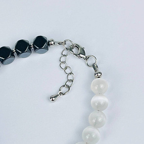 Браслет из Селенита и Гематита, Артикул: 118249 - изображение товара №3