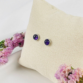 Серьги-пусеты из Аметиста