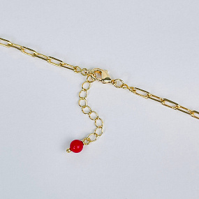 Колье из Коралла, Лазурита и Амазонита, Артикул: 117155 - изображение товара №3