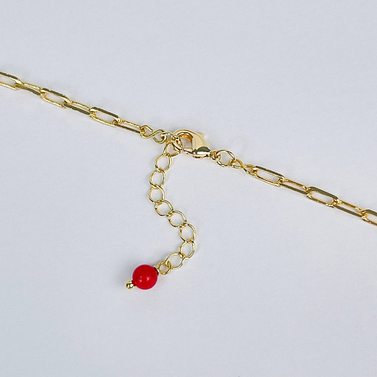 Колье из Коралла, Лазурита и Амазонита, Артикул: 117155 - изображение товара №3