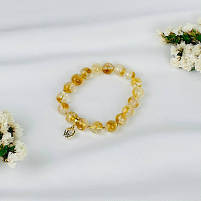 Браслет из Цитрина с подвеской, Артикул: 117190 - изображение товара №3