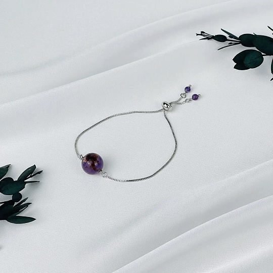 Браслет регулируемый из Ауралита (Канадский Аметист), Артикул: 118679 - изображение товара №2