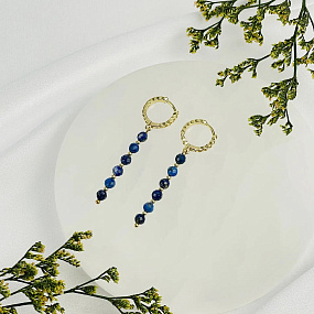 Серьги длинные из Лазурита, Артикул: 118562 - изображение товара №2