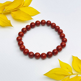 Браслет из кирпичной Яшмы, Артикул: 103494 - изображение товара №1