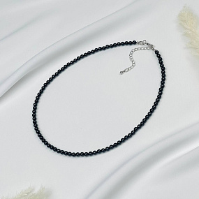 Бусы из черного Турмалина "Шерл"